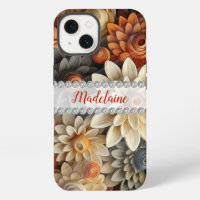 Fall colours 3D flowers, diamond frame custom