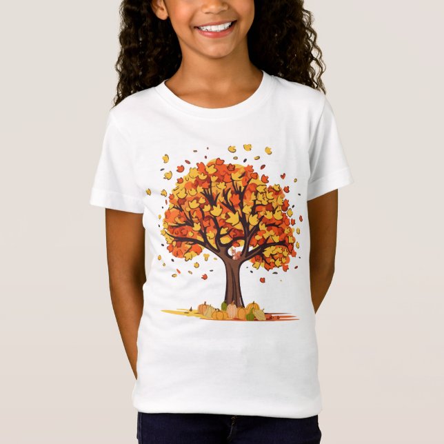 Fall Colours and Falling Leaves T-Shirt (Front)