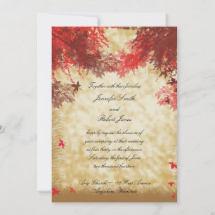 Fall Colours and Red Branches Wedding Invitation