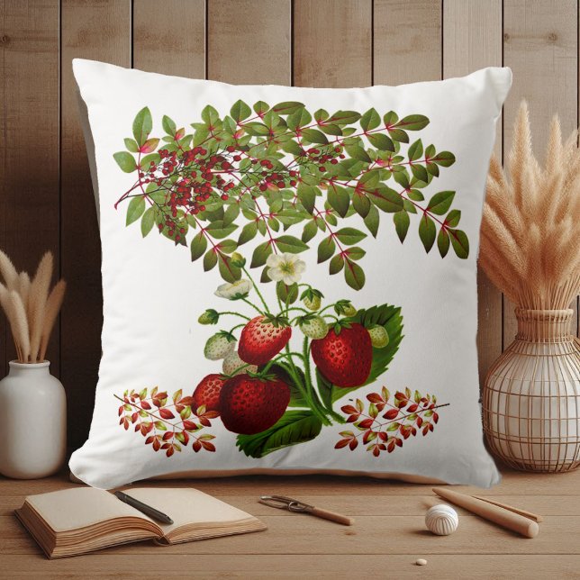 Fall Colours Autumn Berry Foliage Greenery Cushion (Fall Colors Autumn Berry Foliage Greenery Throw Pillow)