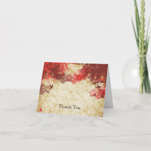 Fall Colours Burgundy and Red Branches Thank You Card