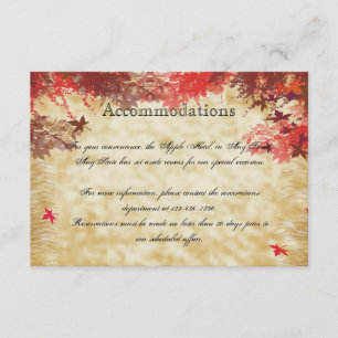 Fall Colours: Burgundy and Red Wedding Hotel Inser Enclosure Card