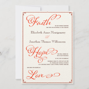 Fall Colours Faith Hope Love Wedding Invitation