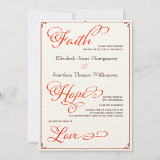 Fall Colours Faith Hope Love Wedding Invitation