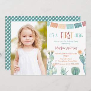 Fall Colours FIRST Fiesta 1st Birthday Party Photo Invitation