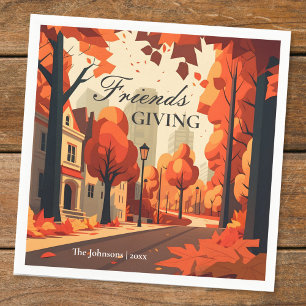 Fall Colours Friendsgiving Art Napkin
