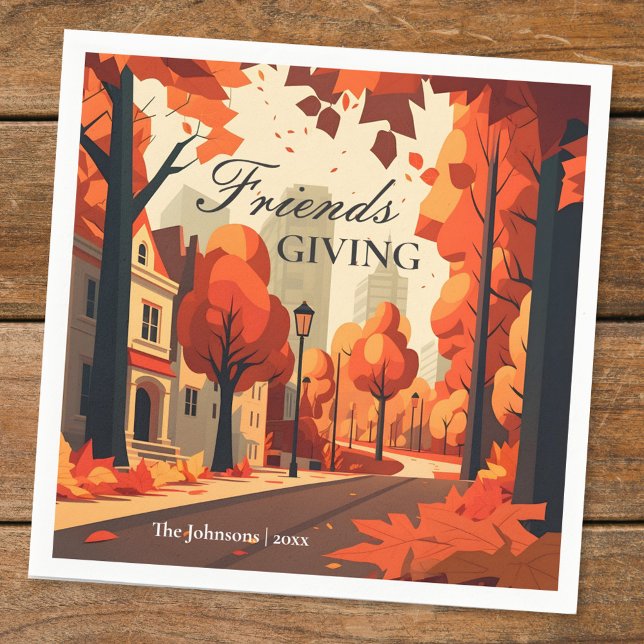 Fall Colours Friendsgiving Art Napkin (Creator Uploaded)