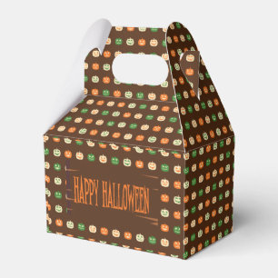 Fall Colours Halloween Pumpkin Pattern Favour Box