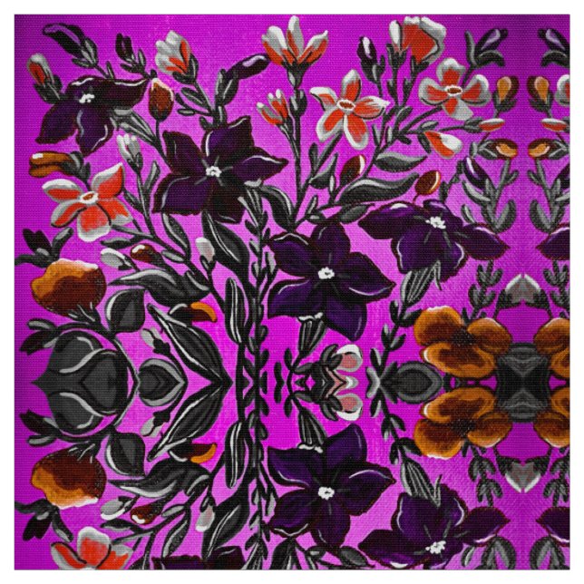 Fall Colours in Pink and Orange Fabric (Swatch)