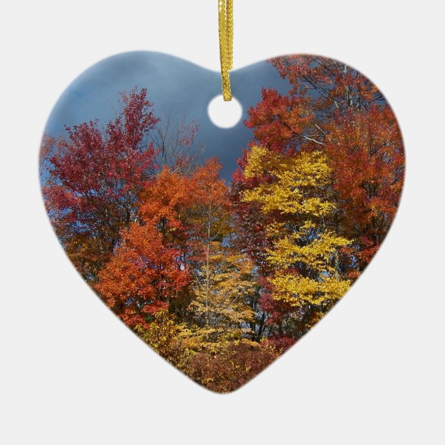 Fall Colours in the Blue Ridge Mountains Ceramic Tree Decoration (Front)