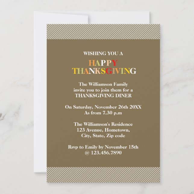 Fall Colours Invitation (Front)
