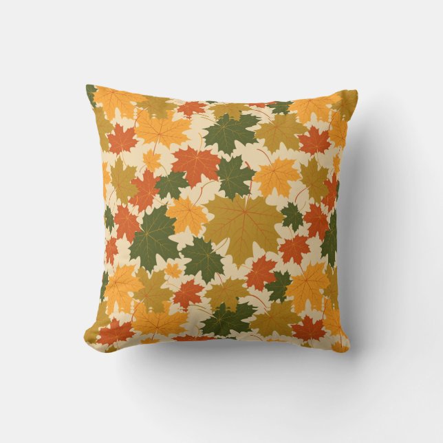 Fall Colours Leaves Throw Pillow (Front)