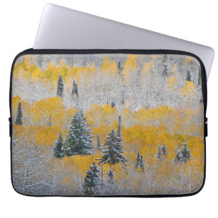 Fall Colours of Aspens & Fresh Snow Keebler Pass Laptop Sleeve