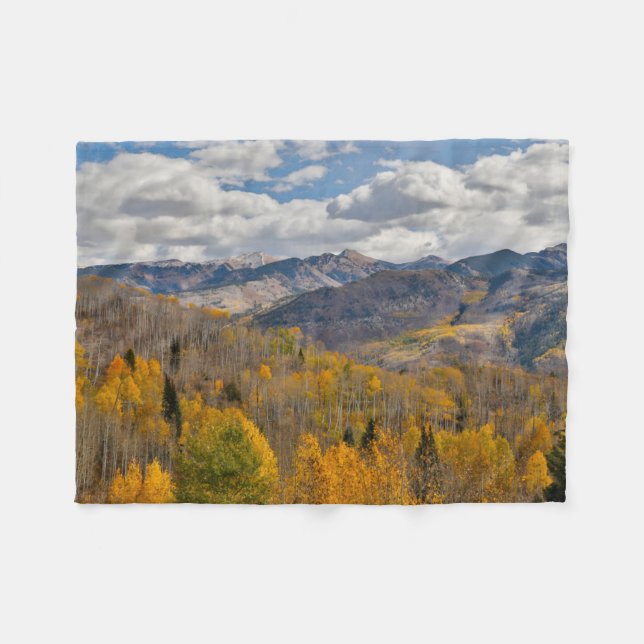 Fall Colours of Aspens & Oaks Keebler Pass Fleece Blanket (Front (Horizontal))