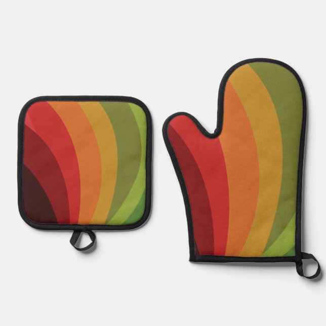 Fall Colours  Oven Mitt & Pot Holder Set (Front)