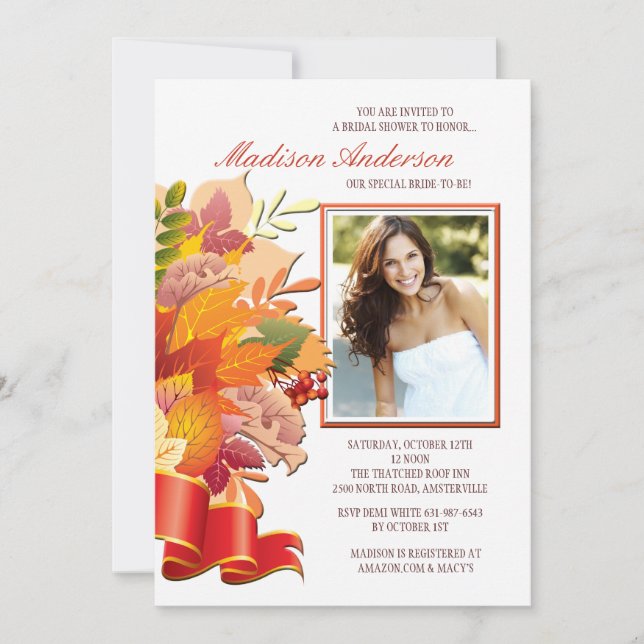 Fall Colours Photo Invitation (Front)