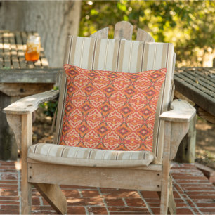 Fall Colours Red Orange Brown Pattern Cushion