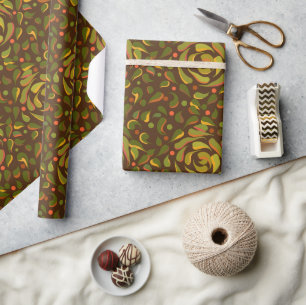 Fall Colours Squiggles Pattern Wrapping Paper