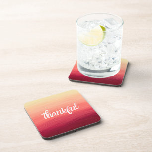 Fall Colours Thankful Pattern Fall Background Coaster