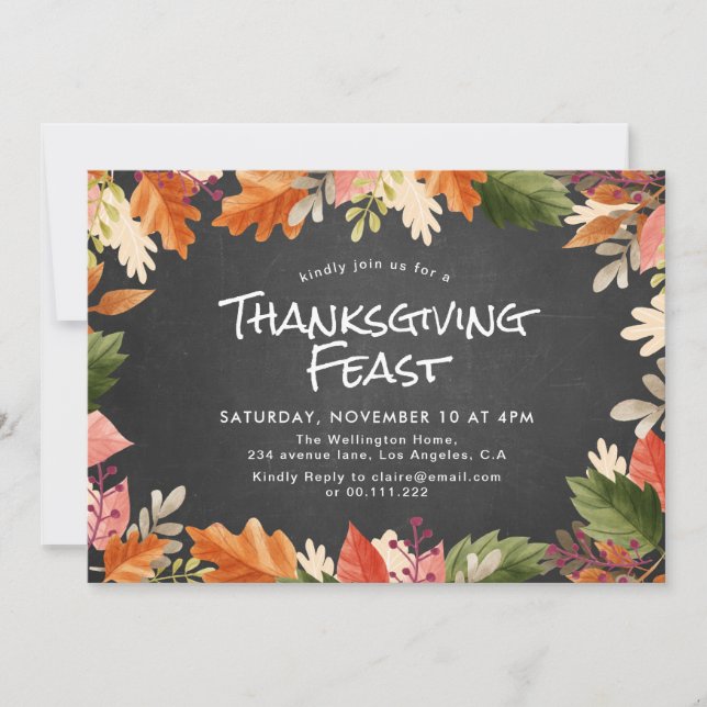 Fall colours thanksgiving feast invitation (Front)