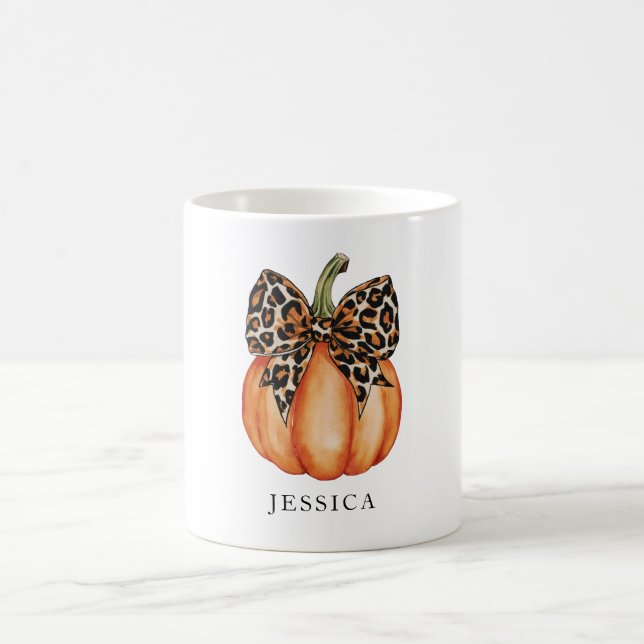 Fall Coquette Pumpkin Bow Coffee Mug (Center)