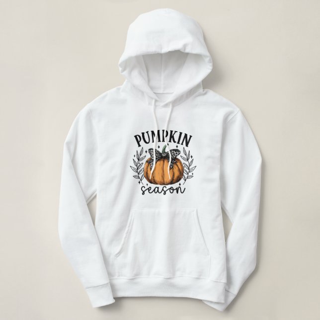 Fall Coquette Pumpkin Season Hoodie (Design Front)