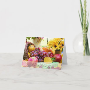 Fall cornucopia with custom text card