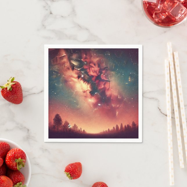 Fall Cosmic Milky Way Galaxy Découpage Napkins (Insitu)
