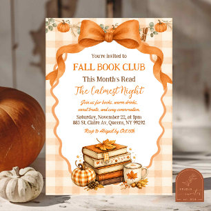 Fall Cosy Pumpkin Book Club invitation
