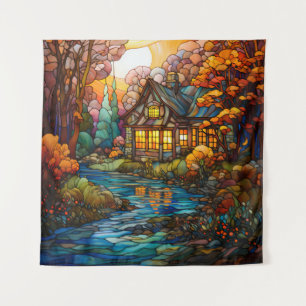 Fall Cottage Tapestry