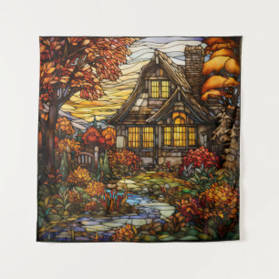 Fall Cottage Tapestry