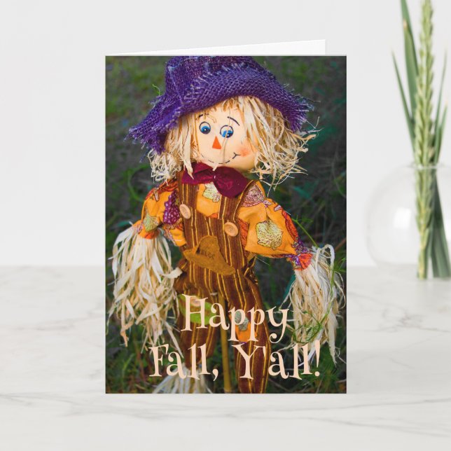 Fall Country Charm Scarecrow Greeting Card (Front)