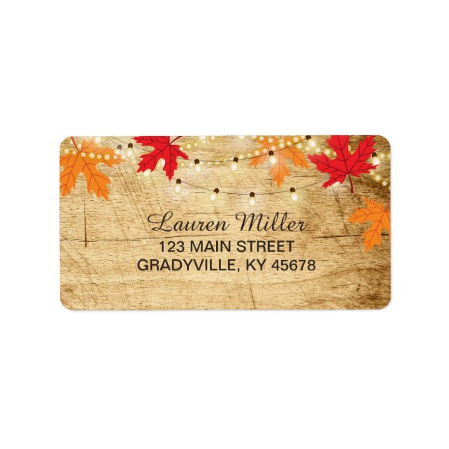 Fall Country Lights address label standard size (Front)