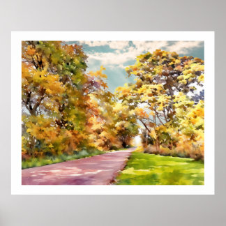 Fall Country Road Near Pottstown.  Poster