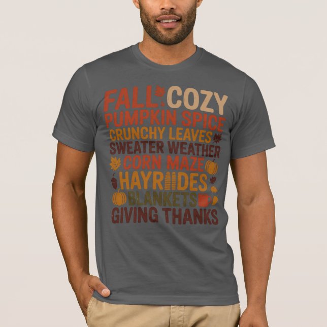 Fall Cozy Pumpkin Spice Autumn Shirt  (Front)