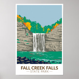 Fall Creek Falls State Park Tennessee Vintage  Poster