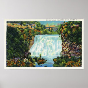 Fall Creek Gorge View, Ithaca Falls Scene Poster
