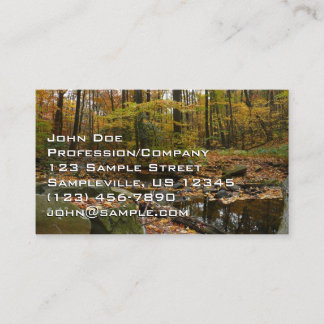 Fall Creek with Reflection at Laurel Hill Park Business Card