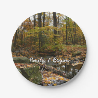 Fall Creek with Reflection at Laurel Hill Park Paper Plate