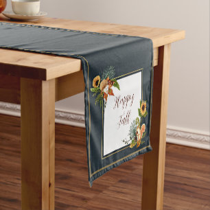 Fall critters and nature with customisable text s short table runner