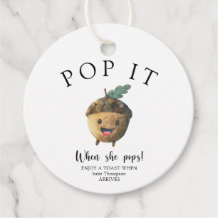 Fall cute acorn - Pop it! Favour Tags