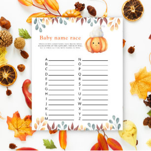 Fall Cute Pumpkin - Baby name race game