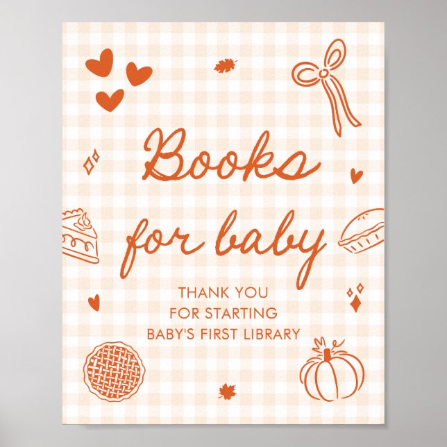 Fall Cutie Pie Baby Shower Books for Baby Game Poster (Front)