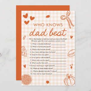Fall Cutie Pie Who Knows Dad Best Baby Shower Game Invitation