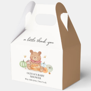 Fall Cutie Pumpkin Pie Teddy Bear Baby Shower  Favour Box