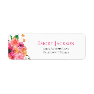 Fall Dahlias Return Address Label