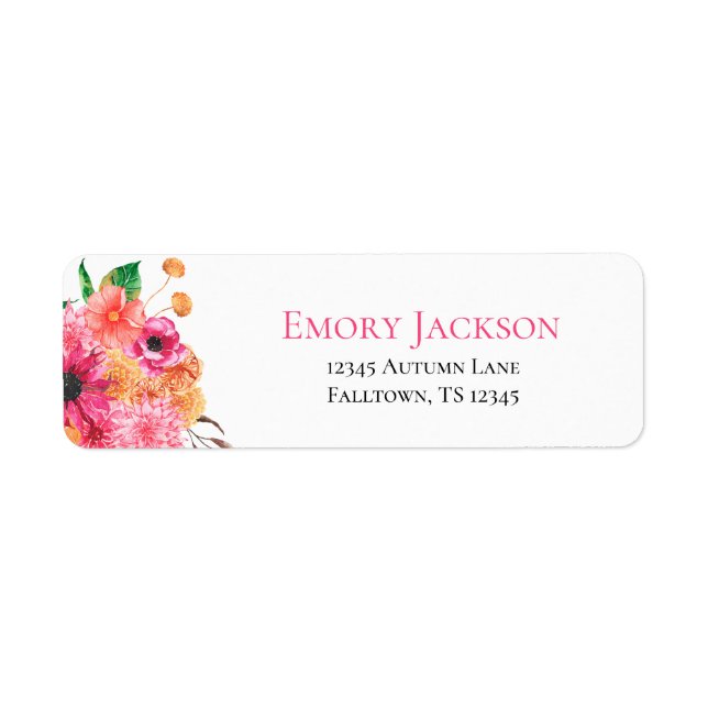 Fall Dahlias Return Address Label (Front)