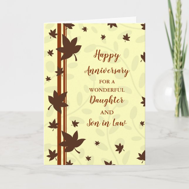 Fall Daughter & Son in Law Wedding Anniversary Card (Front)
