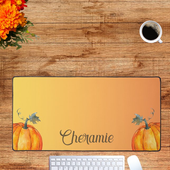Fall Decor Pumpkins Personalised Desk Mat (Creator Uploaded)