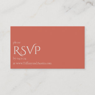 Fall Desert Rose Modern Wedding RSVP Card